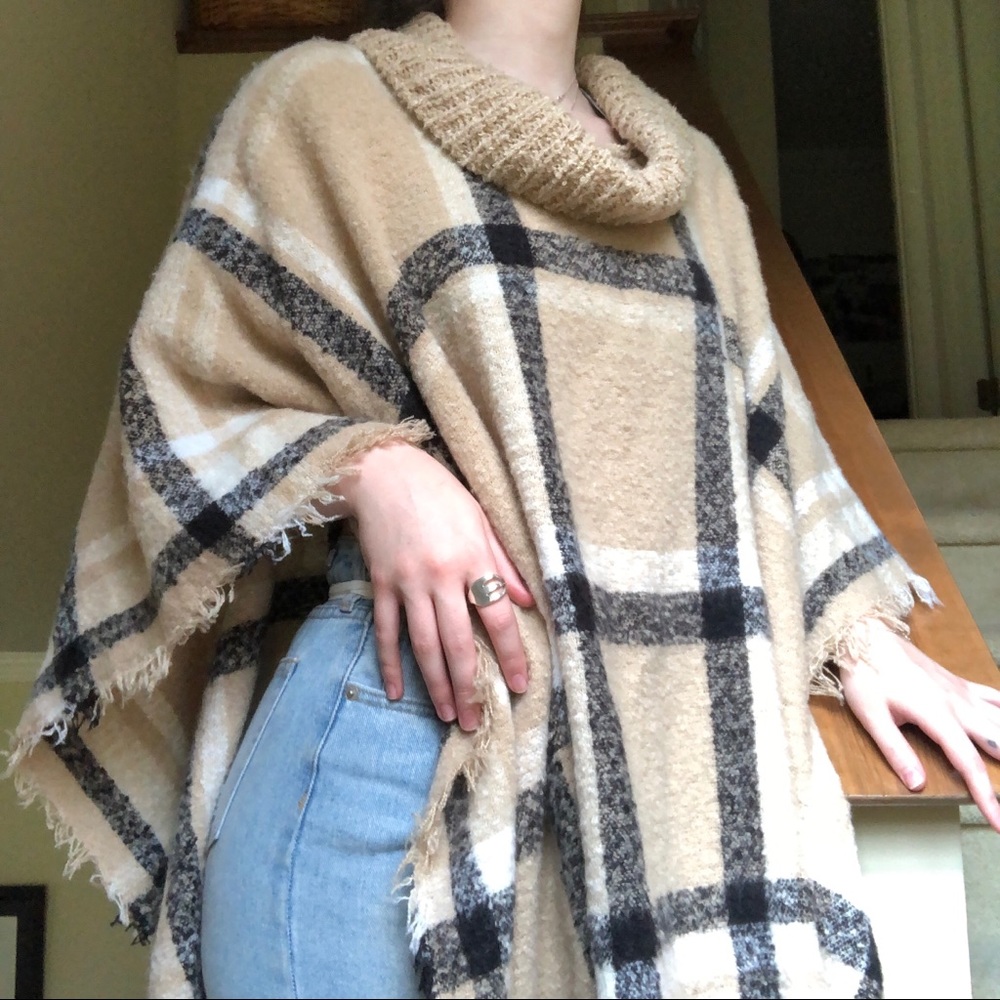 NEW Cowl Neck Poncho Sweater